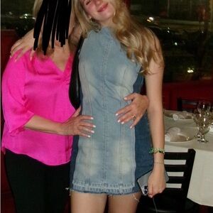Zara two toned denim mini dress barely worn